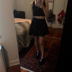 Zara Black Grommet Skater Skirt